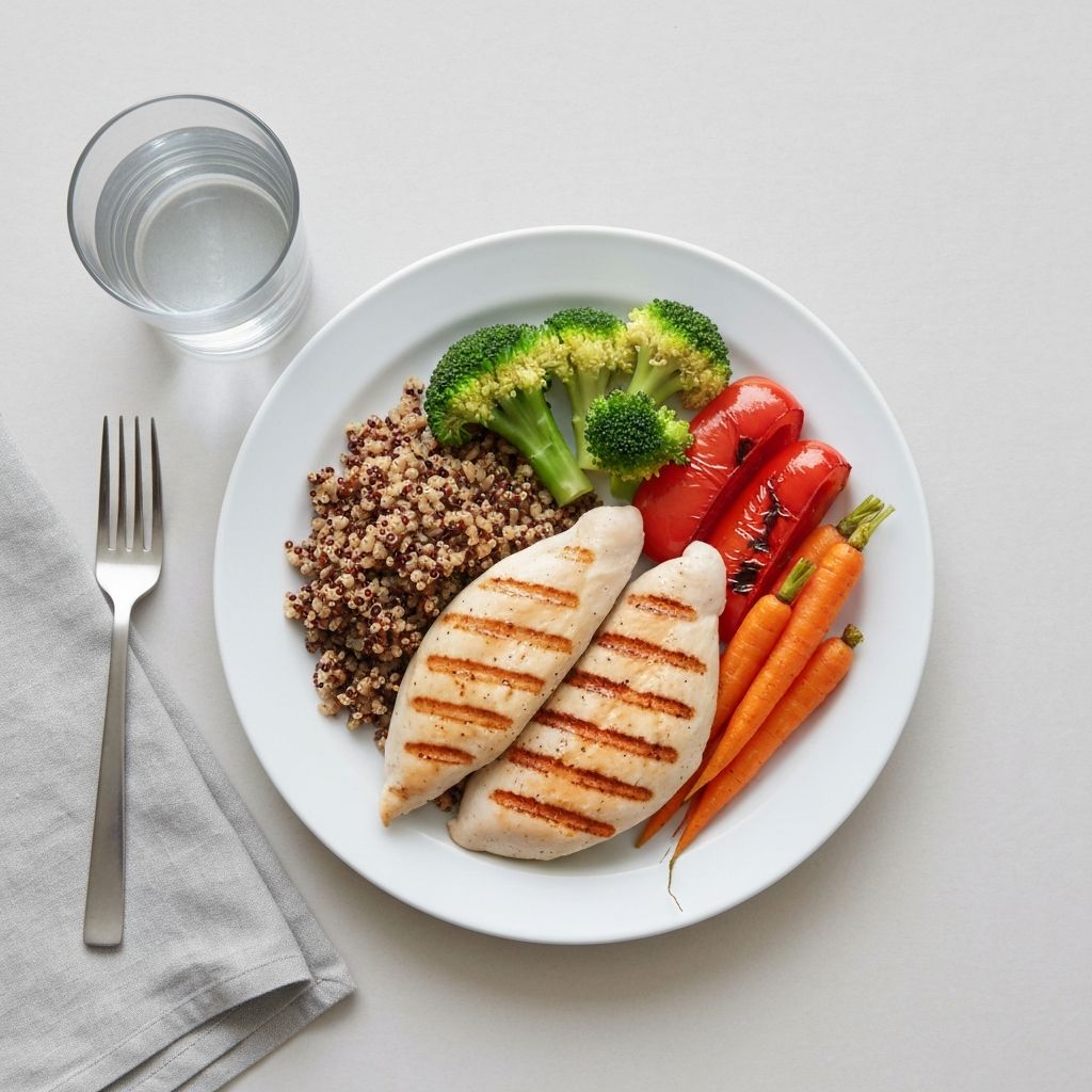 Kiegyensúlyozott étel tányéron